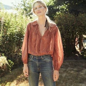DÔEN Billie Jean Top in Tamarillo Prairie Paisley